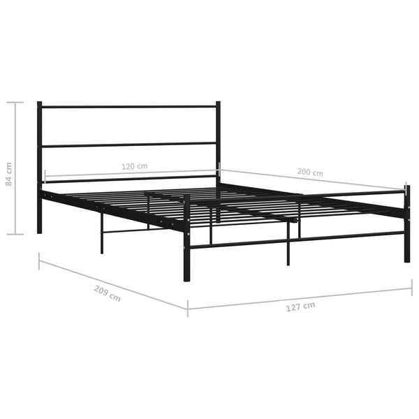 vidaXL Bed Frame Black Metal 120x200 cm