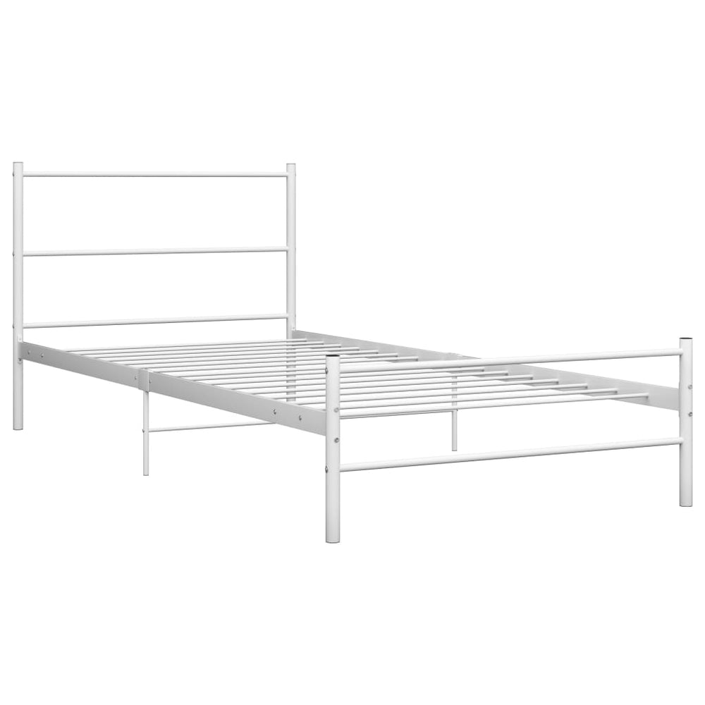 vidaXL Bed White Metal 90x200 cm