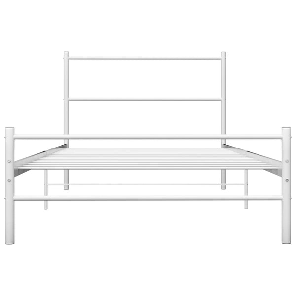 vidaXL Bed White Metal 90x200 cm