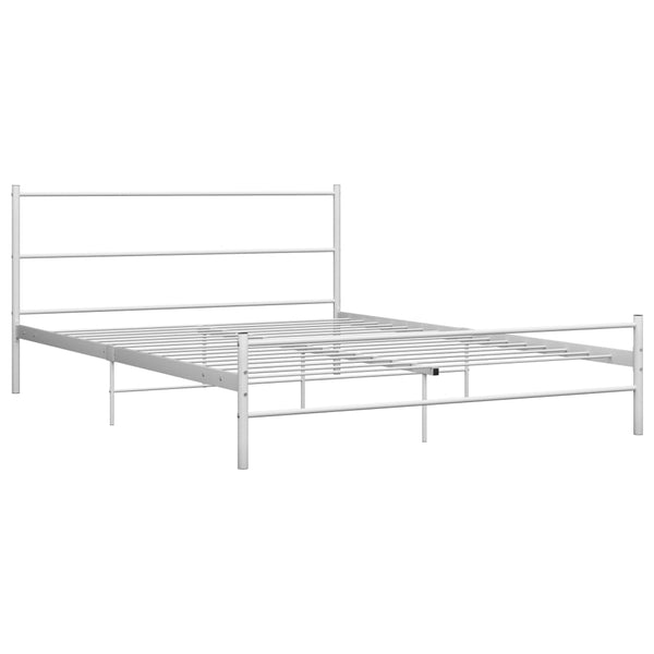 vidaXL Bed Frame White Metal 120x200 cm