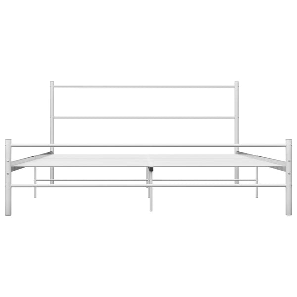 vidaXL Bed Frame White Metal 120x200 cm