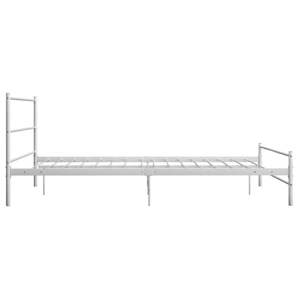 vidaXL Bed Frame White Metal 120x200 cm