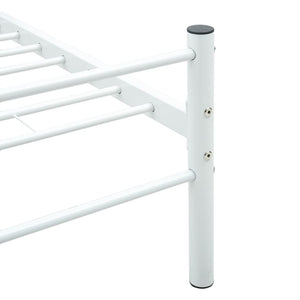 vidaXL Bed Frame White Metal 120x200 cm