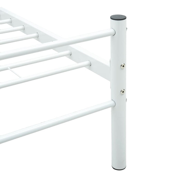 vidaXL Bed Frame White Metal 120x200 cm