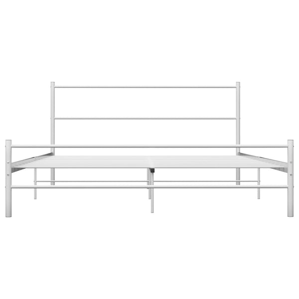 vidaXL Bed Frame White Metal 140x200 cm