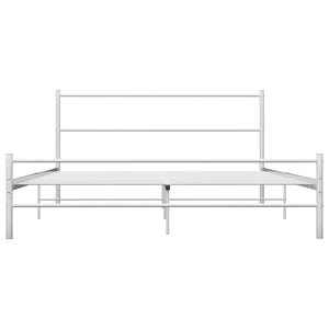 vidaXL Bed Frame White Metal 140x200 cm
