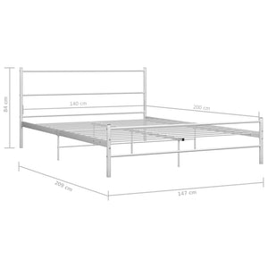 vidaXL Bed Frame White Metal 140x200 cm