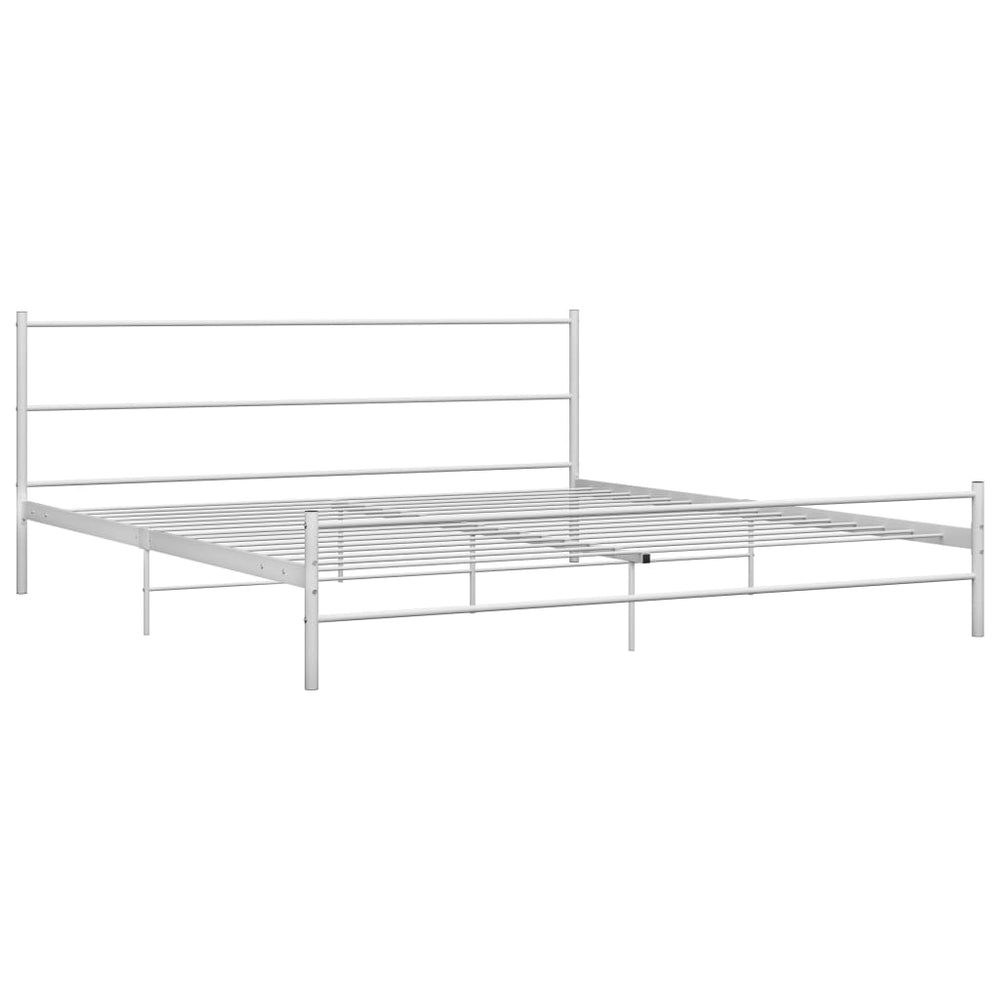 vidaXL Bed Frame White Metal 160x200 cm