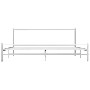 vidaXL Bed Frame White Metal 160x200 cm