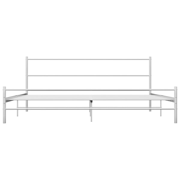 vidaXL Bed Frame White Metal 160x200 cm