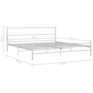vidaXL Bed Frame White Metal 160x200 cm