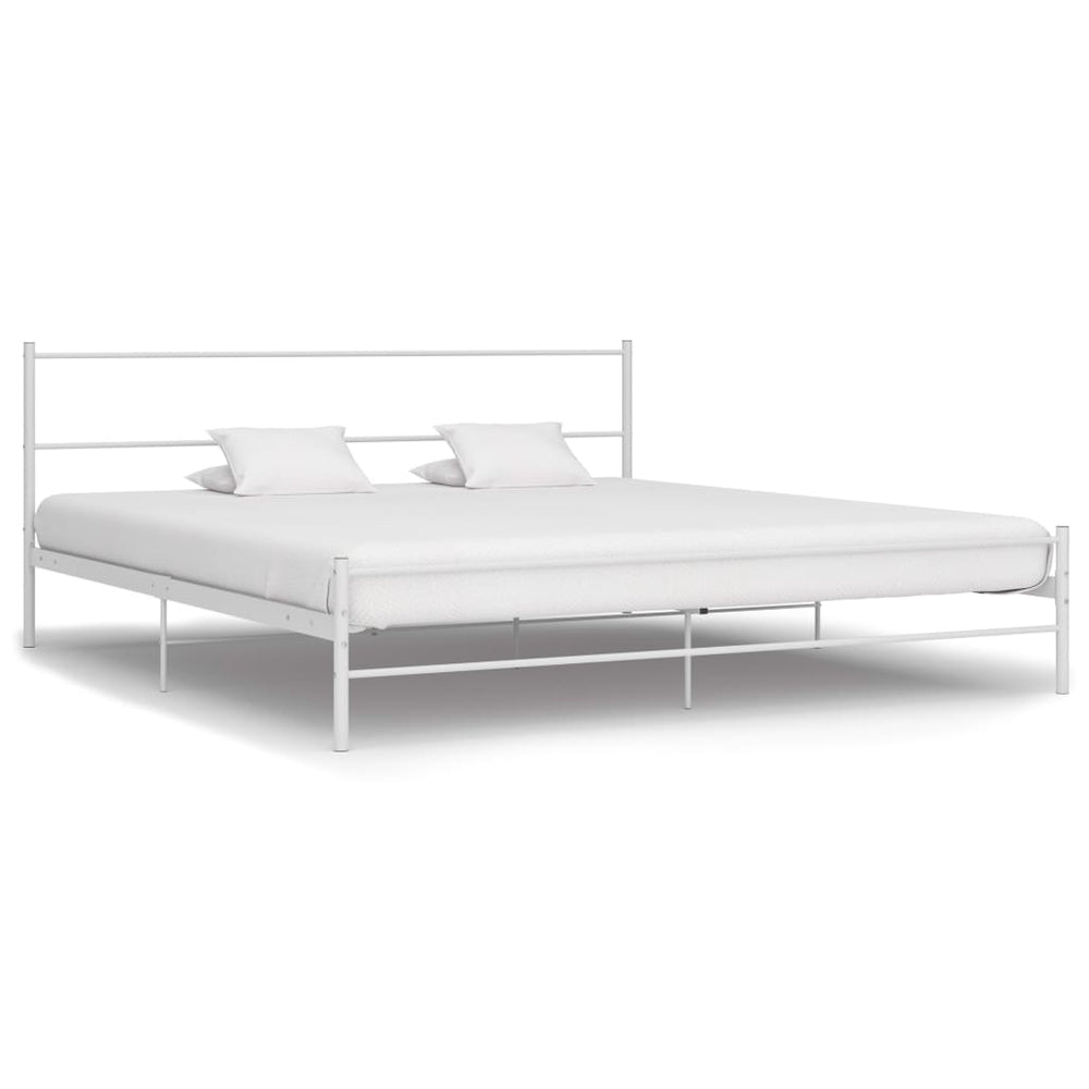 vidaXL Bed Frame White Metal 180x200 cm