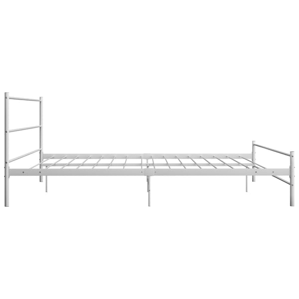 vidaXL Bed Frame White Metal 180x200 cm