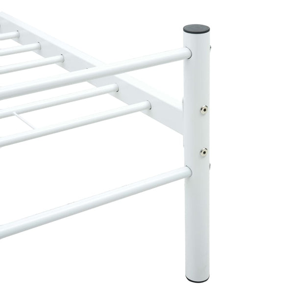 vidaXL Bed Frame White Metal 180x200 cm
