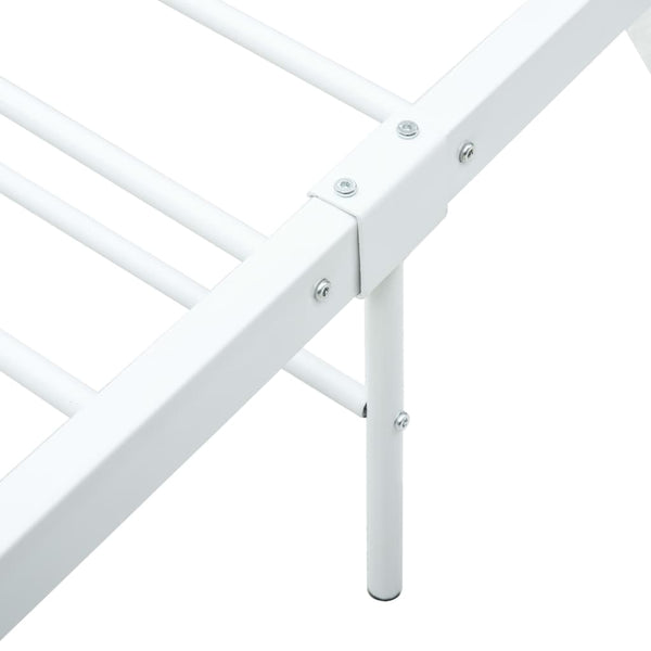 vidaXL Bed Frame White Metal 180x200 cm