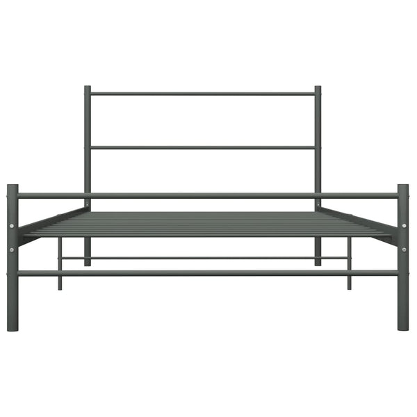 vidaXL Bed Frame Grey Metal 90x200 cm