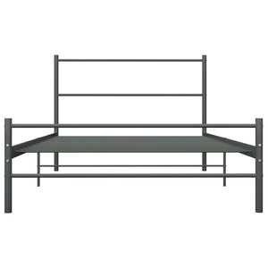 vidaXL Bed Frame Grey Metal 90x200 cm