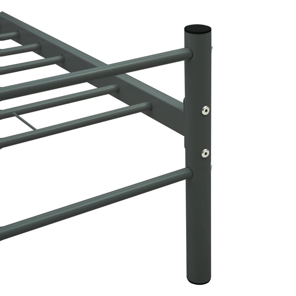 vidaXL Bed Frame Grey Metal 90x200 cm