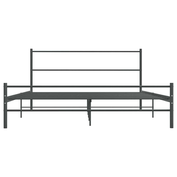 vidaXL Bed Frame without Mattress Grey Metal 140x200 cm
