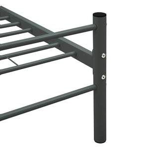 vidaXL Bed Frame without Mattress Grey Metal 140x200 cm
