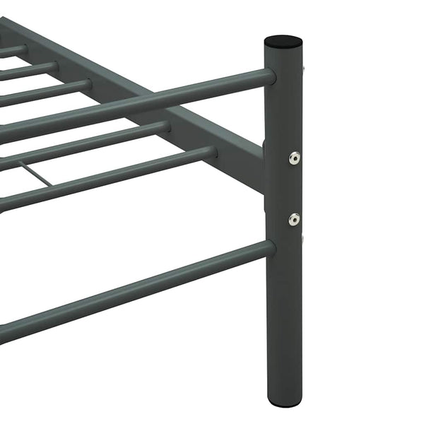 vidaXL Bed Frame without Mattress Grey Metal 140x200 cm