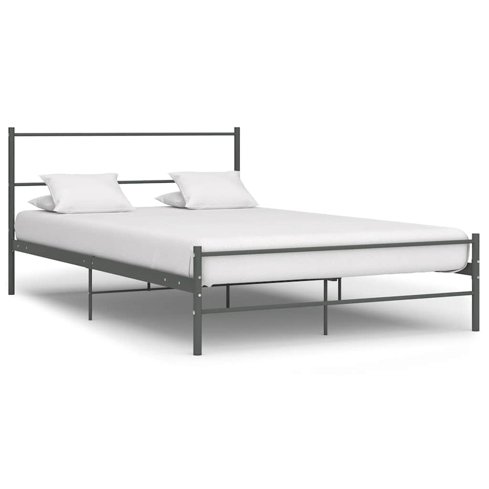 vidaXL Bed Frame Grey Metal 160×200 cm