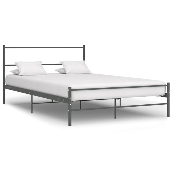 vidaXL Bed Frame Grey Metal 160×200 cm