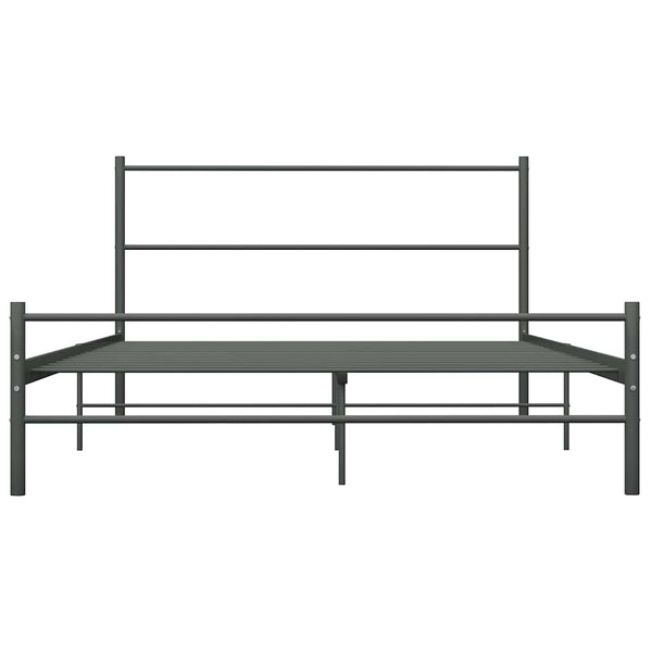vidaXL Bed Frame Grey Metal 160×200 cm