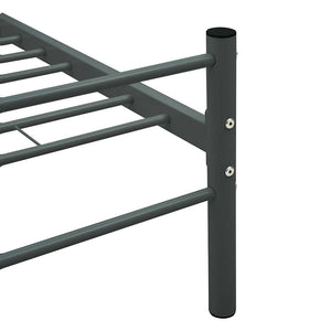 vidaXL Bed Frame Grey Metal 160×200 cm