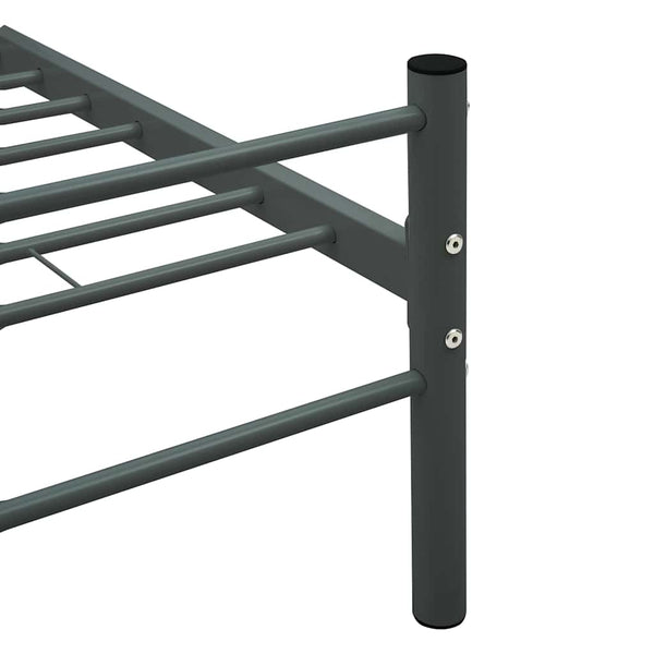 vidaXL Bed Frame Grey Metal 160×200 cm