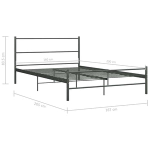 vidaXL Bed Frame Grey Metal 160×200 cm