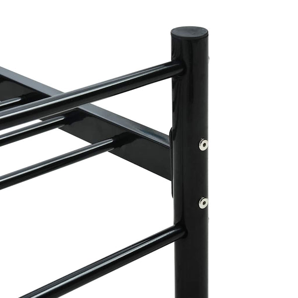 vidaXL Bed Frame with Headboard, No Mattress, Black 140x200cm Metal