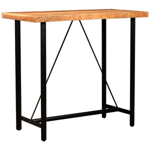 vidaXL 5-piece Bar Set Solid Wood and Genuine Leather