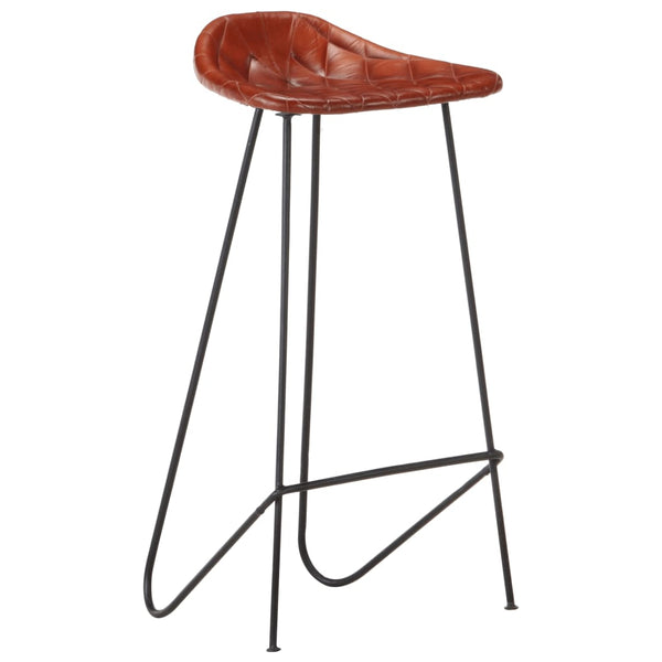 vidaXL 5-piece Bar Set Solid Wood and Genuine Leather