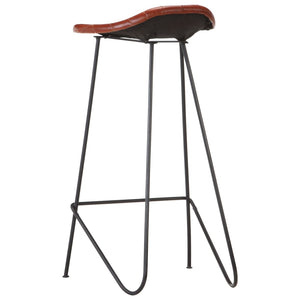 vidaXL 5-Piece Bar Set Recycled Solid Wood and Real Leather