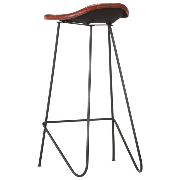 vidaXL 5-Piece Bar Set Recycled Solid Wood and Real Leather