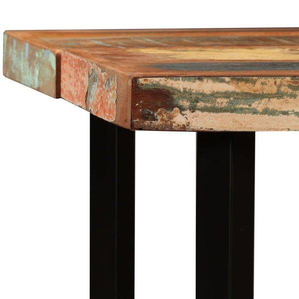 vidaXL 5-Piece Bar Set Recycled Solid Wood and Real Leather
