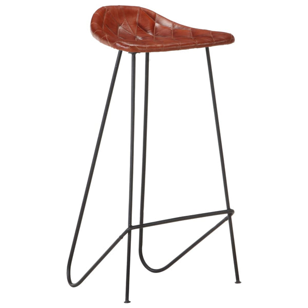 vidaXL 5-Piece Bar Set Recycled Solid Wood and Real Leather