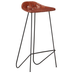 vidaXL 5-Piece Bar Set Recycled Solid Wood and Real Leather
