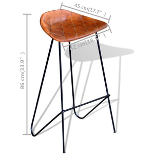 vidaXL 5-Piece Bar Set Recycled Solid Wood and Real Leather