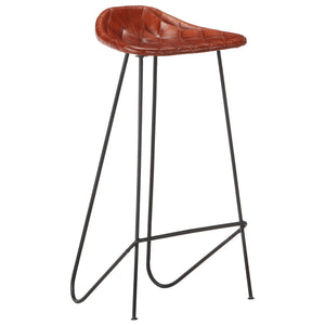 vidaXL 7-Piece Bar Set Solid Wood and Real Leather
