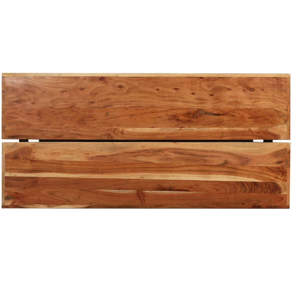 vidaXL 7-Piece Bar Set Solid Acacia Wood and Real Leather