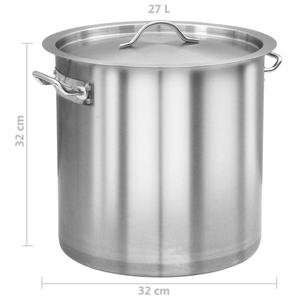 vidaXL Cooking Pot 26 L 32x32 cm Stainless Steel
