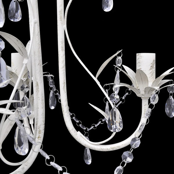 vidaXL Crystal Ceiling Lamp Chandelier 2 pcs. Elegant White
