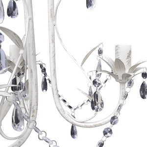 vidaXL Crystal Ceiling Lamp Chandelier 2 pcs. Elegant White