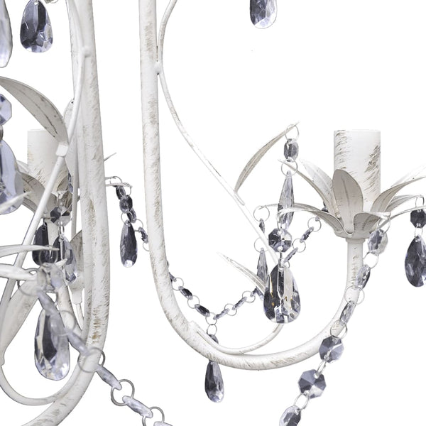 vidaXL Crystal Ceiling Lamp Chandelier 2 pcs. Elegant White