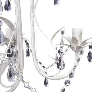 vidaXL Crystal Ceiling Lamp Chandelier 4 pcs. Elegant White