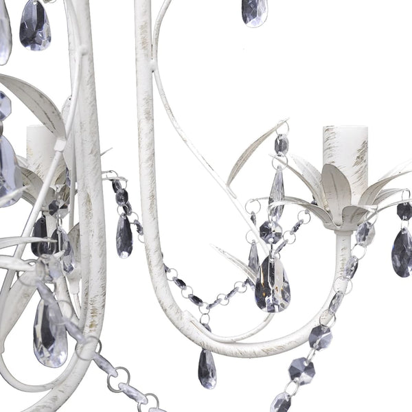 vidaXL Crystal Ceiling Lamp Chandelier 4 pcs. Elegant White