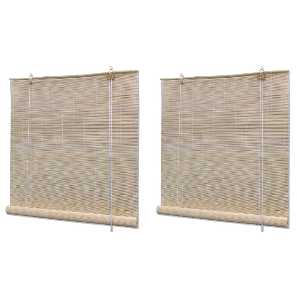 vidaXL Natural Bamboo Roll-Up Blinds 2 pcs. 120x160 cm