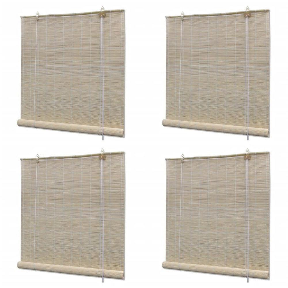 vidaXL Bamboo Roll-Up Blinds Natural 4 pcs 120x160 cm